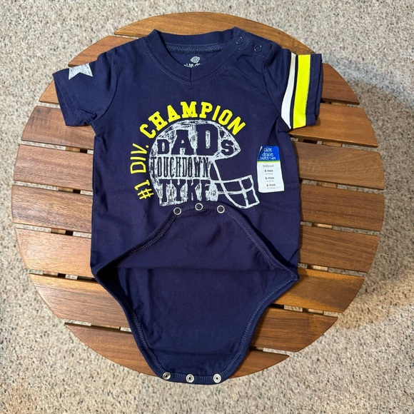 Okie Dokie Baby Boy Graphic Football Bodysuit /Dad’s Touchdown tyke/Champion - Picture 5 of 8